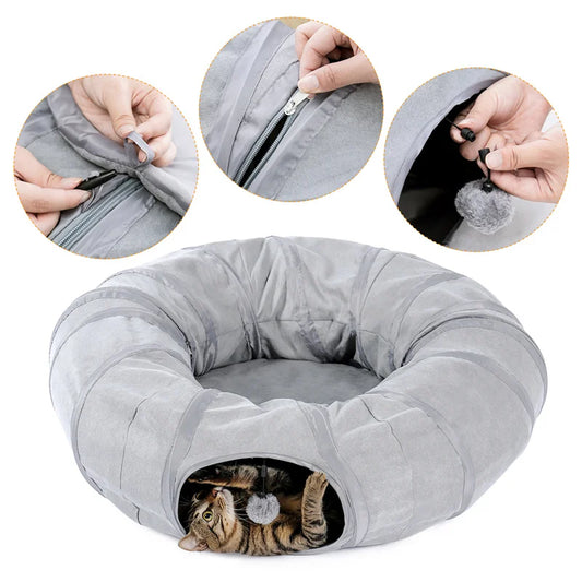 Kitty Large Cat Tunnel Toys Cat Pop Up Bed Collapsible