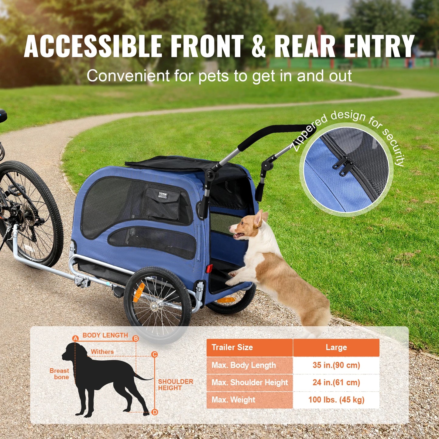 VEVOR2-in-1 Pet Stroller Cart/Bicycle Carrier