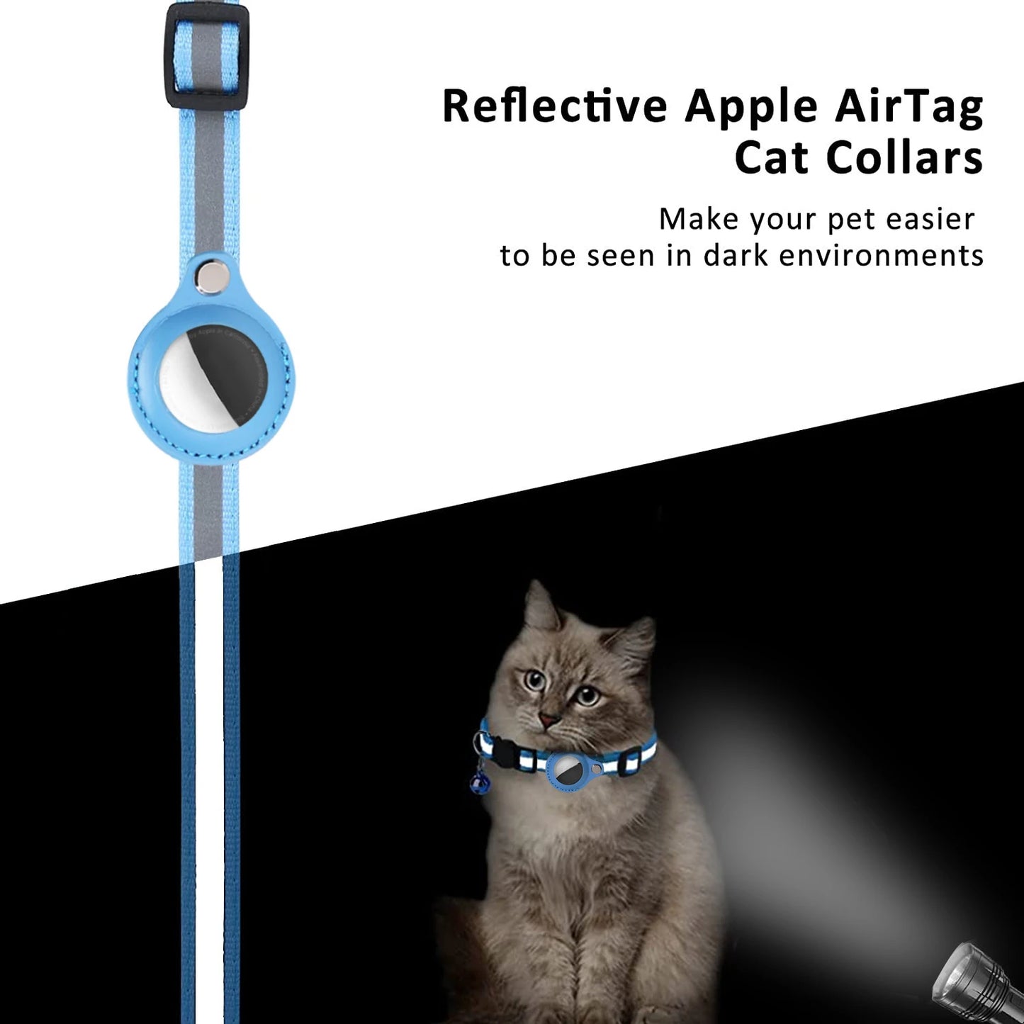 Waterproof Adjustable Heavy-Duty Cat Collar with Reflective Strips