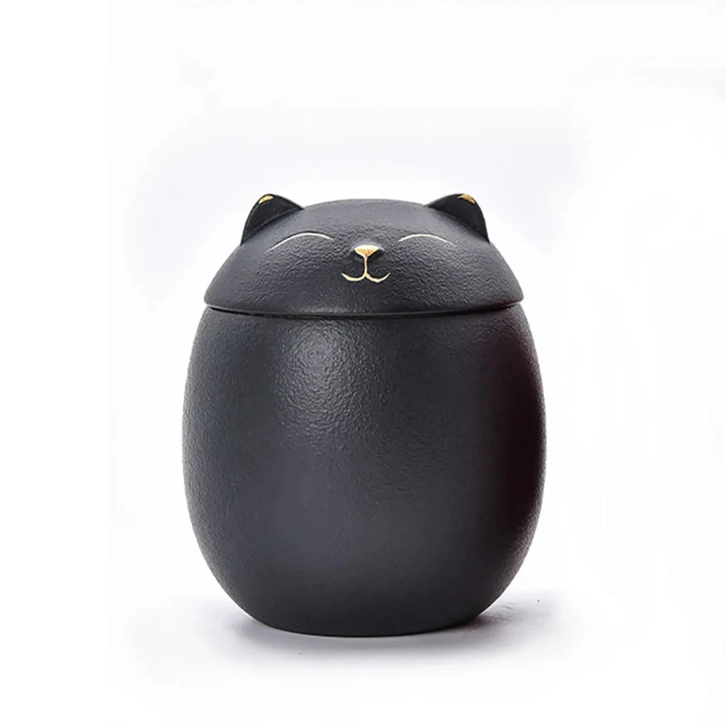 Elegant Handcrafted Black and White Cat Shaped Decorative Memorial Cremation Pet Ashes Urn