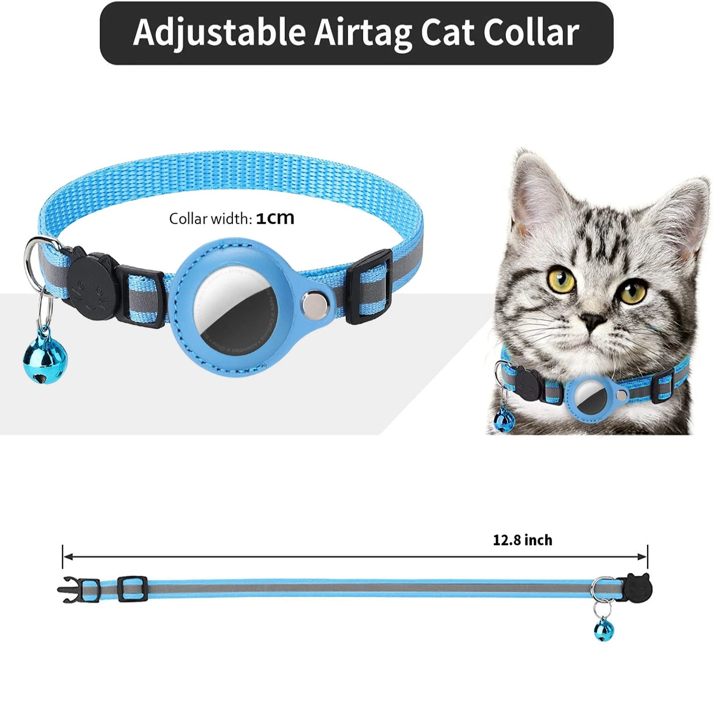 Waterproof Adjustable Heavy-Duty Cat Collar with Reflective Strips