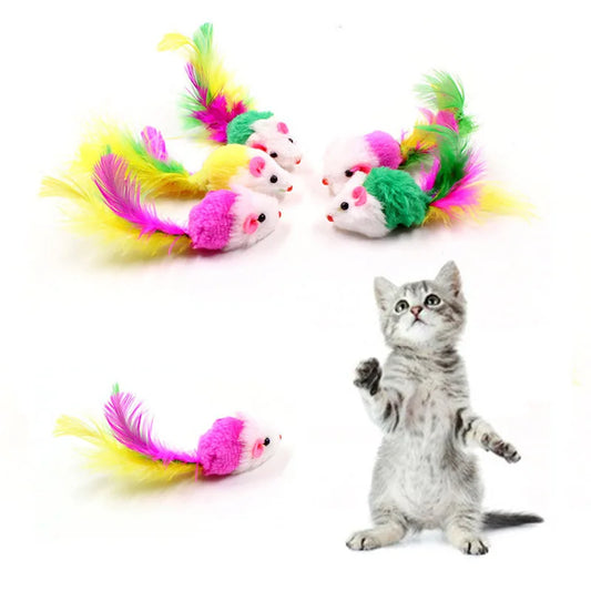 Colorful, vibrant and durable mini faux mouse soft cat toy