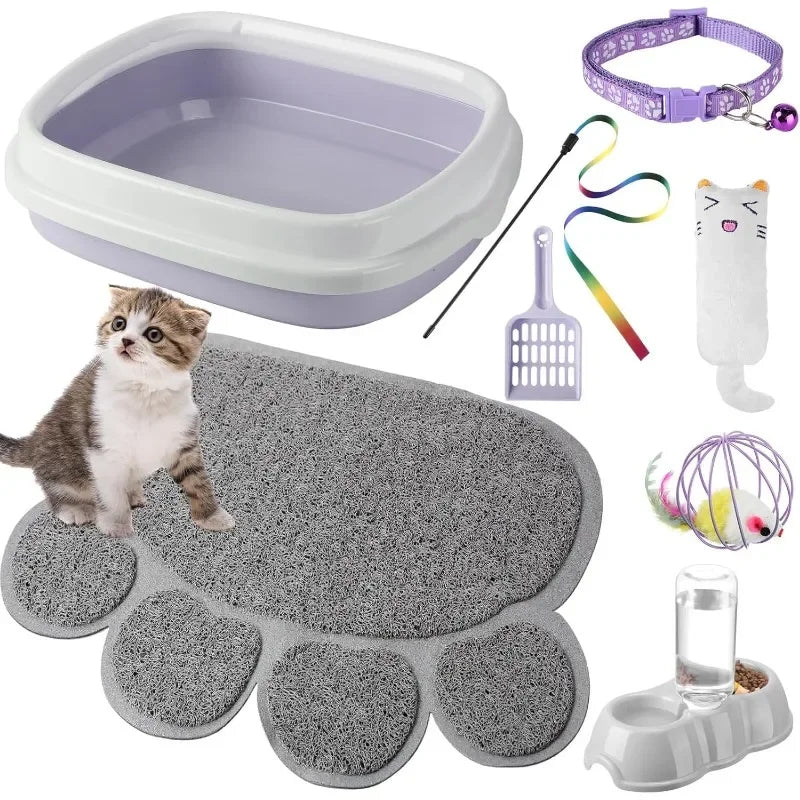 7 Pc Kitten Starter Kit Litter Box