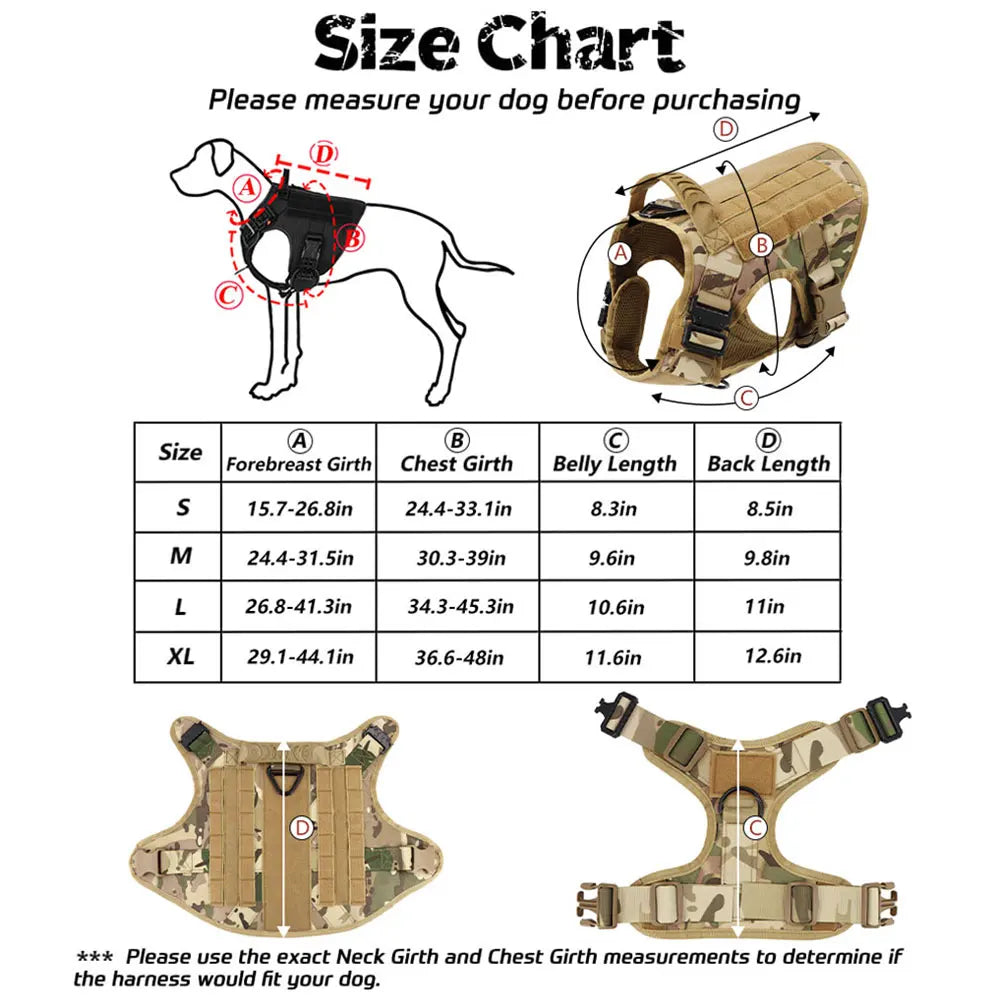 Tactical Dog Harness And Leash Set