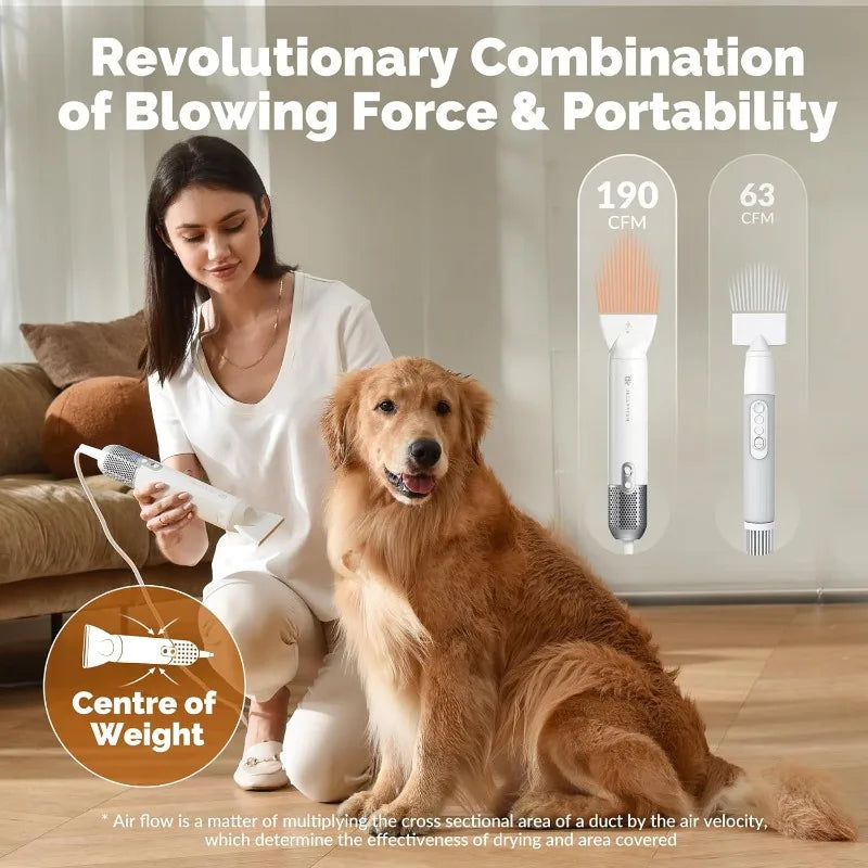 Professional Grooming Brush Nozzle, Handheld Portable Dog Hair Dryer