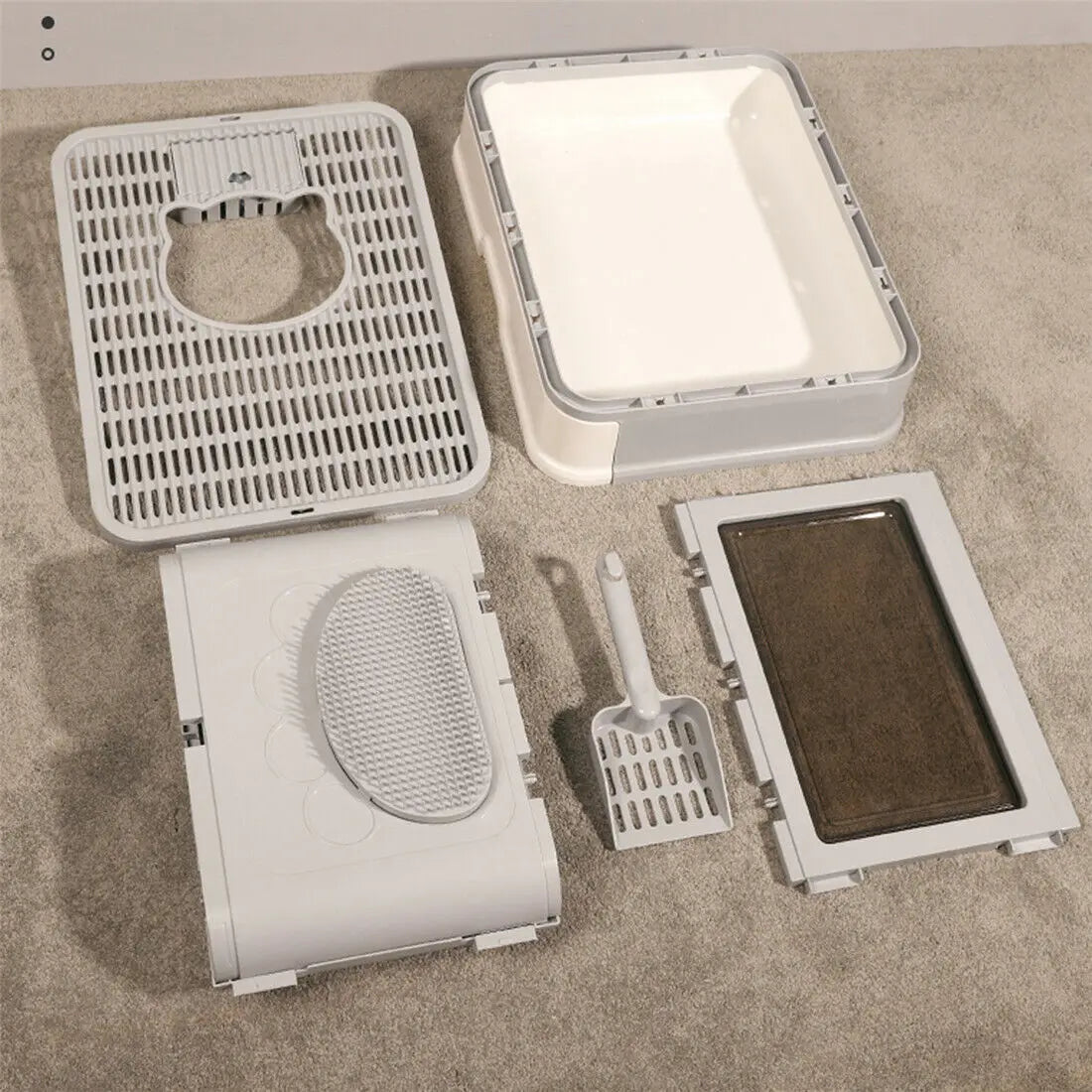 Foldable Cat Litter Box Front Entry & Top Exit