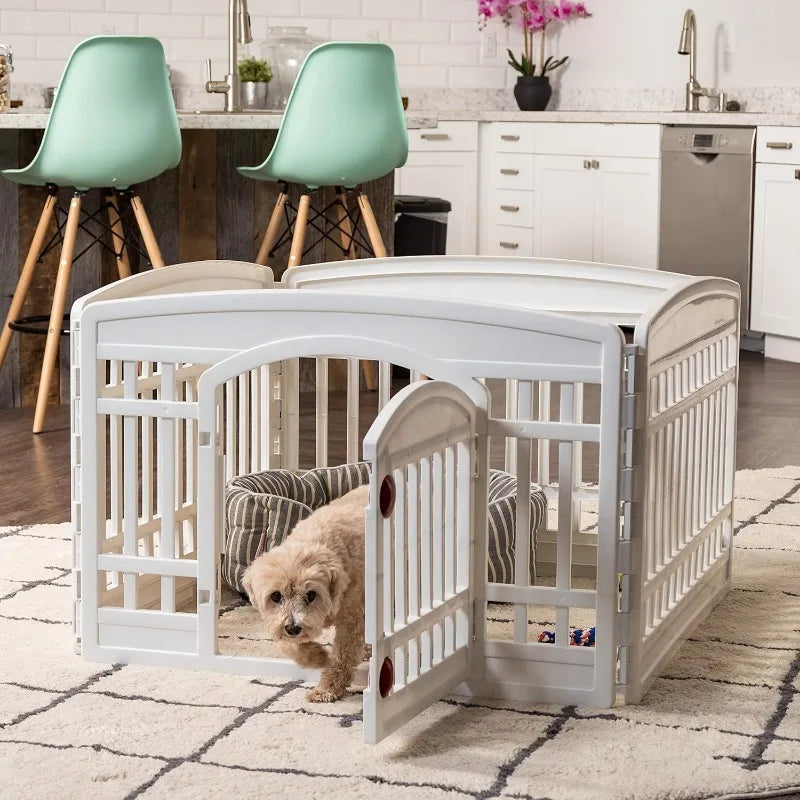 Puppy Playpen, 4-Panel 24" W/Door, Puppy Fences, Indoor/Outdoor