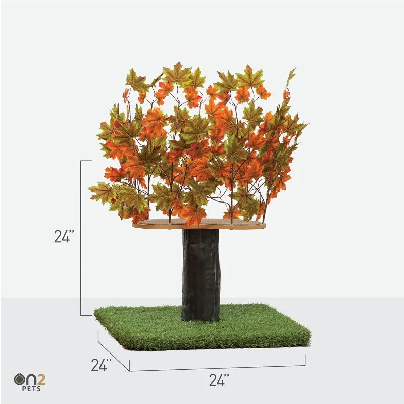 2ft Cat Tree W/Leaves, for Indoor Cats