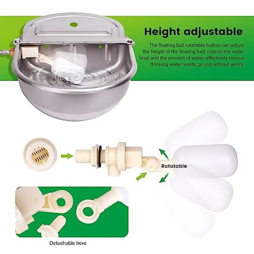 Stainless Steel Automatic Dog Waterer Bowl