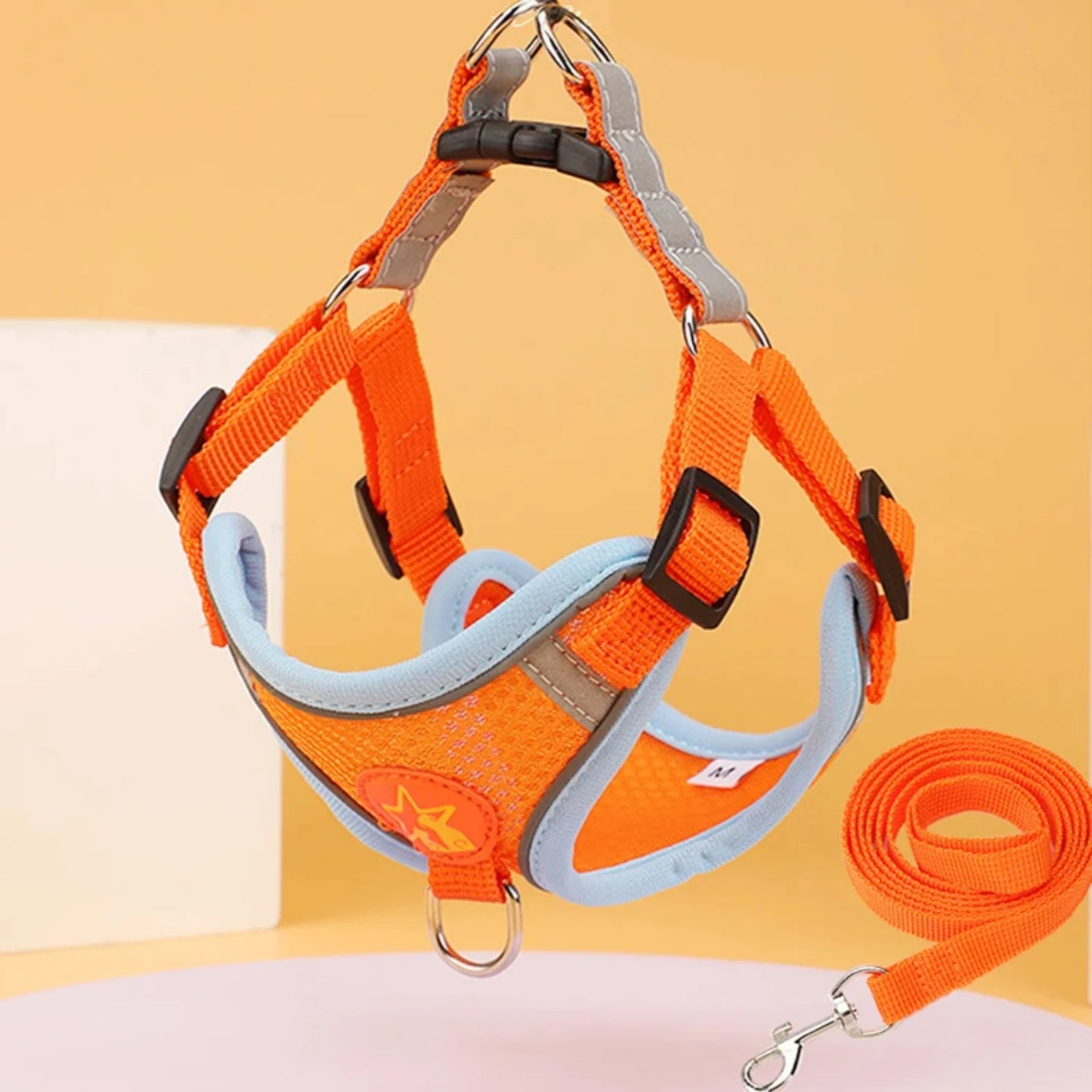 Breathable, Reflective Chest Harness for Dogs & Cats