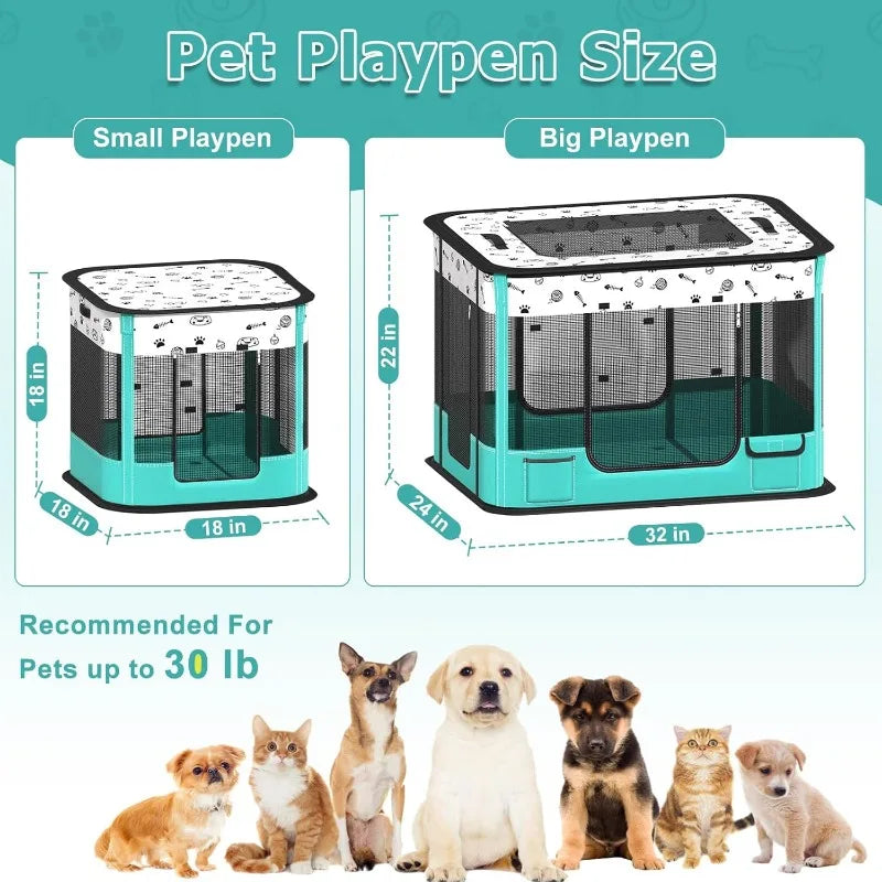 Kitten/Puppy Playpen, Collapsible Cats Enclosure Cages/Tent,