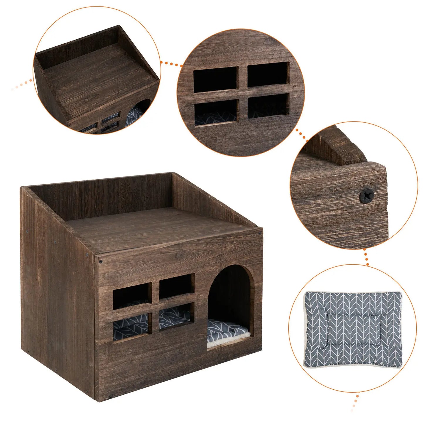 Solid Wooden Cat Litter Box