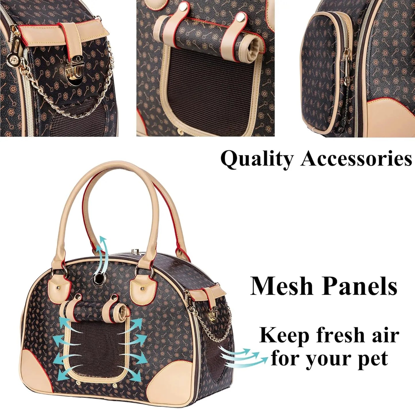 Luxury Small Pet Carrier, Waterproof Premium PU Leather