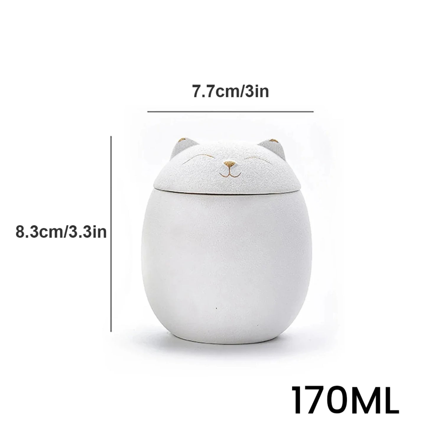 Elegant Handcrafted Black and White Cat Shaped Decorative Memorial Cremation Pet Ashes Urn