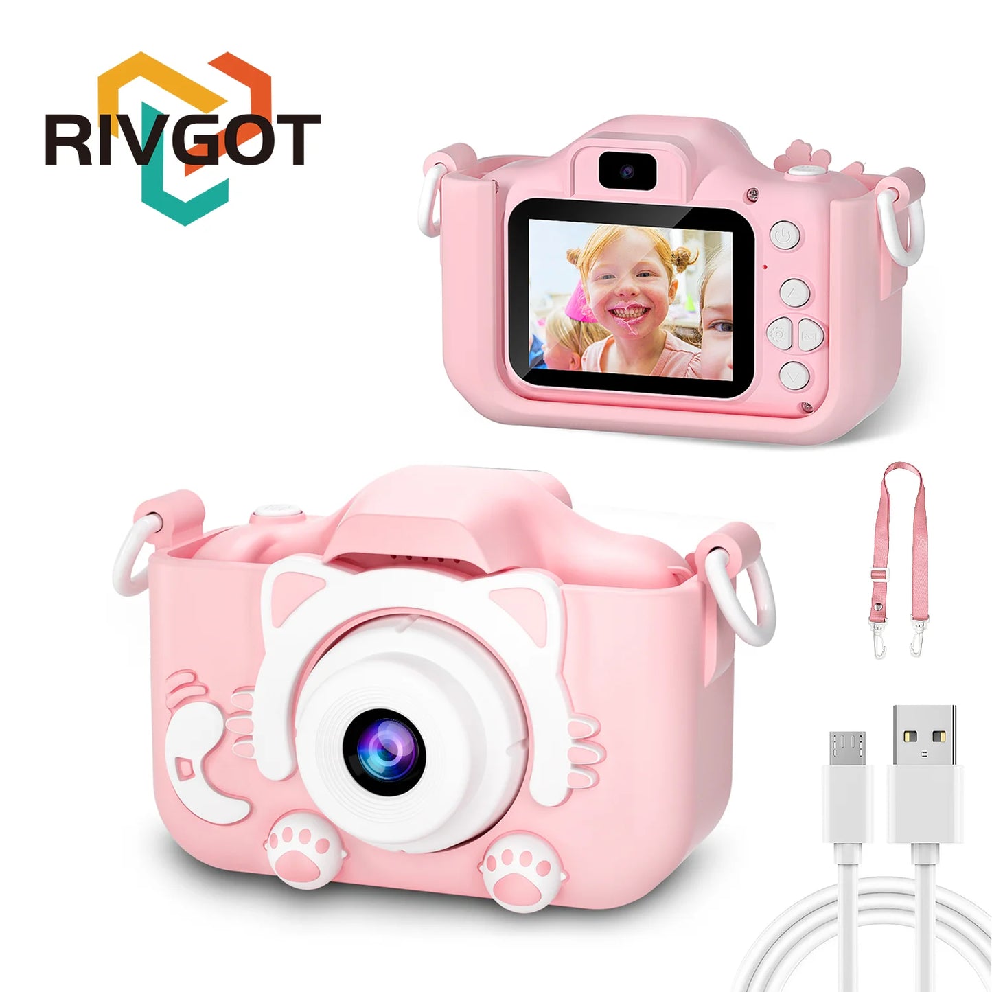 Cute Cat Children Camera, With Silicone Cases