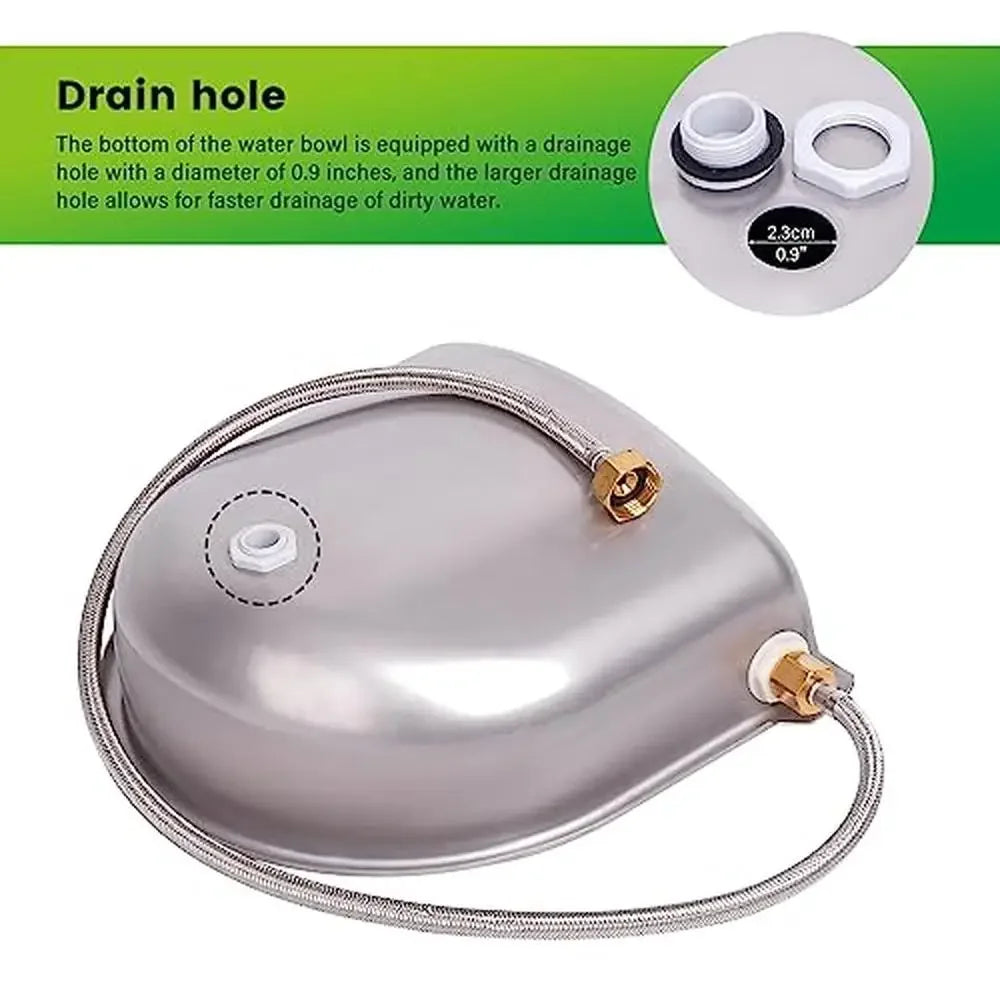 Stainless Steel Automatic Dog Waterer Bowl