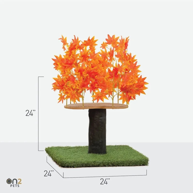 2ft Cat Tree W/Leaves, for Indoor Cats