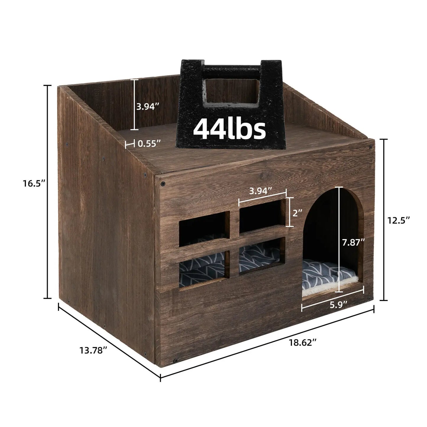 Solid Wooden Cat Litter Box