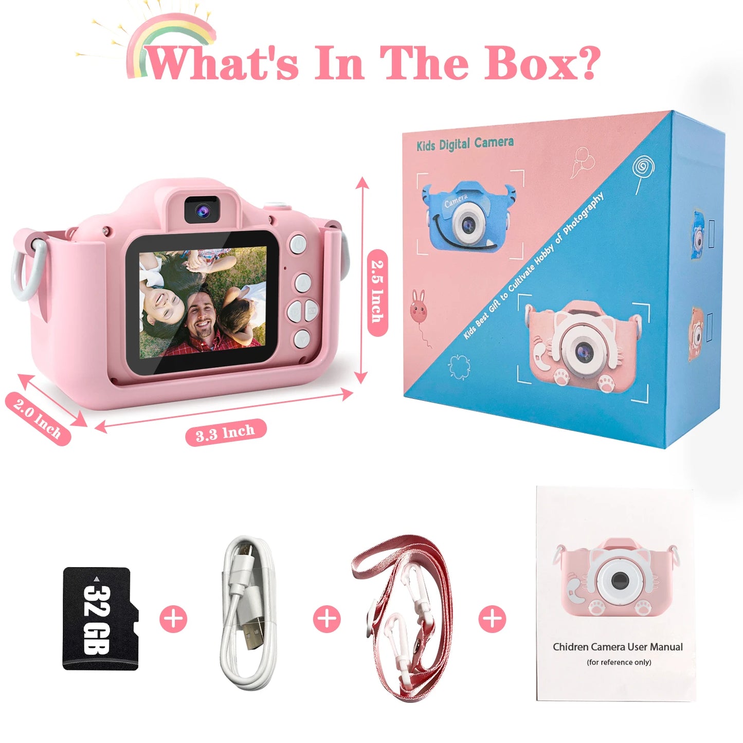 Cute Cat Children Camera, With Silicone Cases