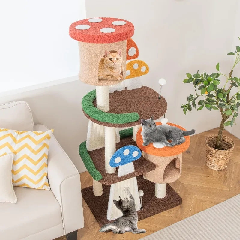 Multi-Level Mushroom Cute Cat Tree-Tower