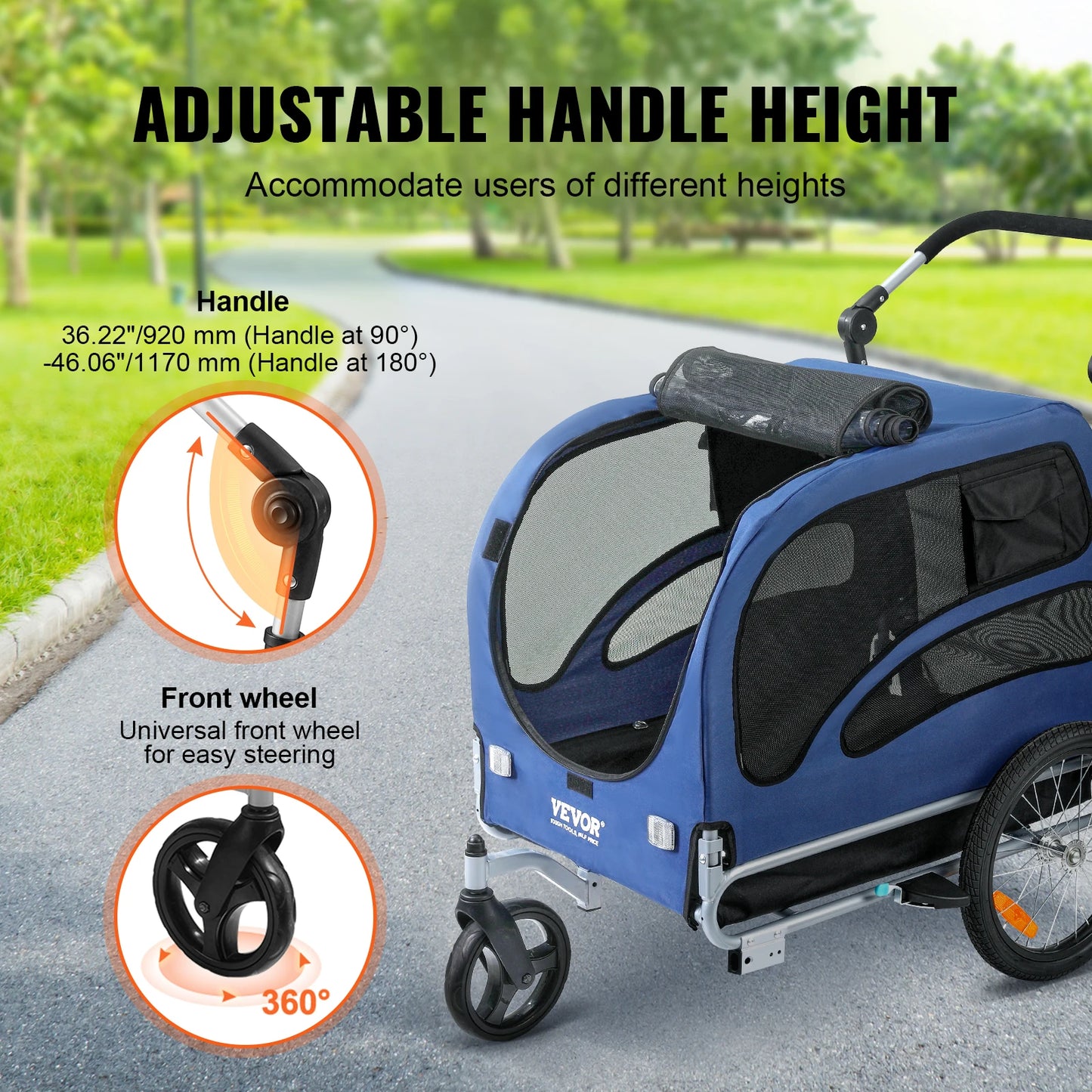 VEVOR2-in-1 Pet Stroller Cart/Bicycle Carrier