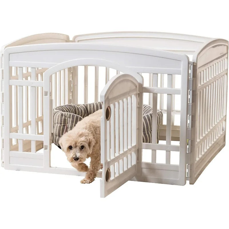 Puppy Playpen, 4-Panel 24" W/Door, Puppy Fences, Indoor/Outdoor