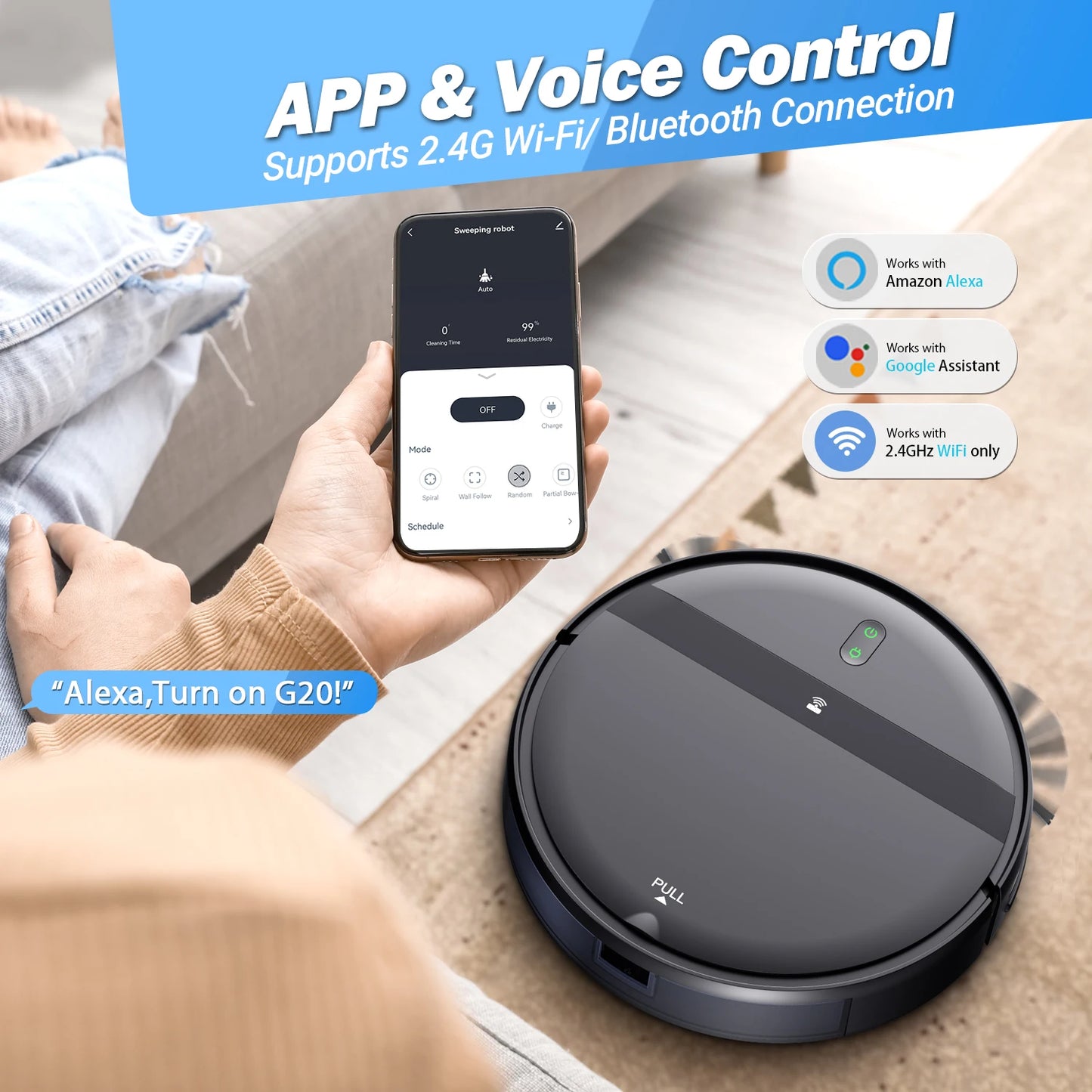 ZCWA Robot Vacuum Cleaner Auto Charging