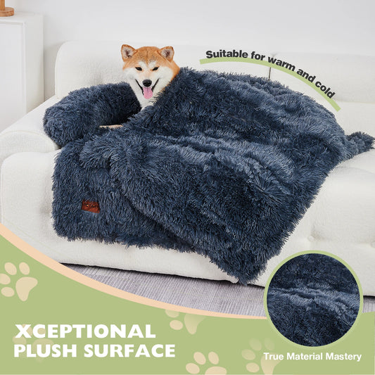 Plush/Fluffy Dog Sofa Couch/Bed, W/Blanket