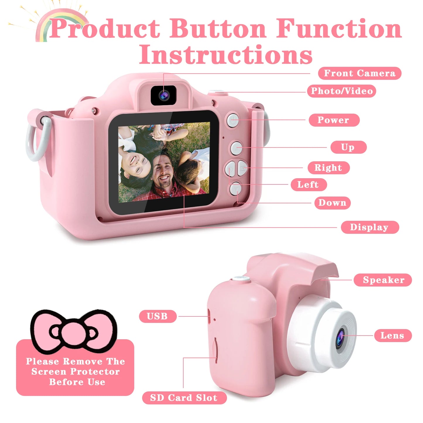 Cute Cat Children Camera, With Silicone Cases