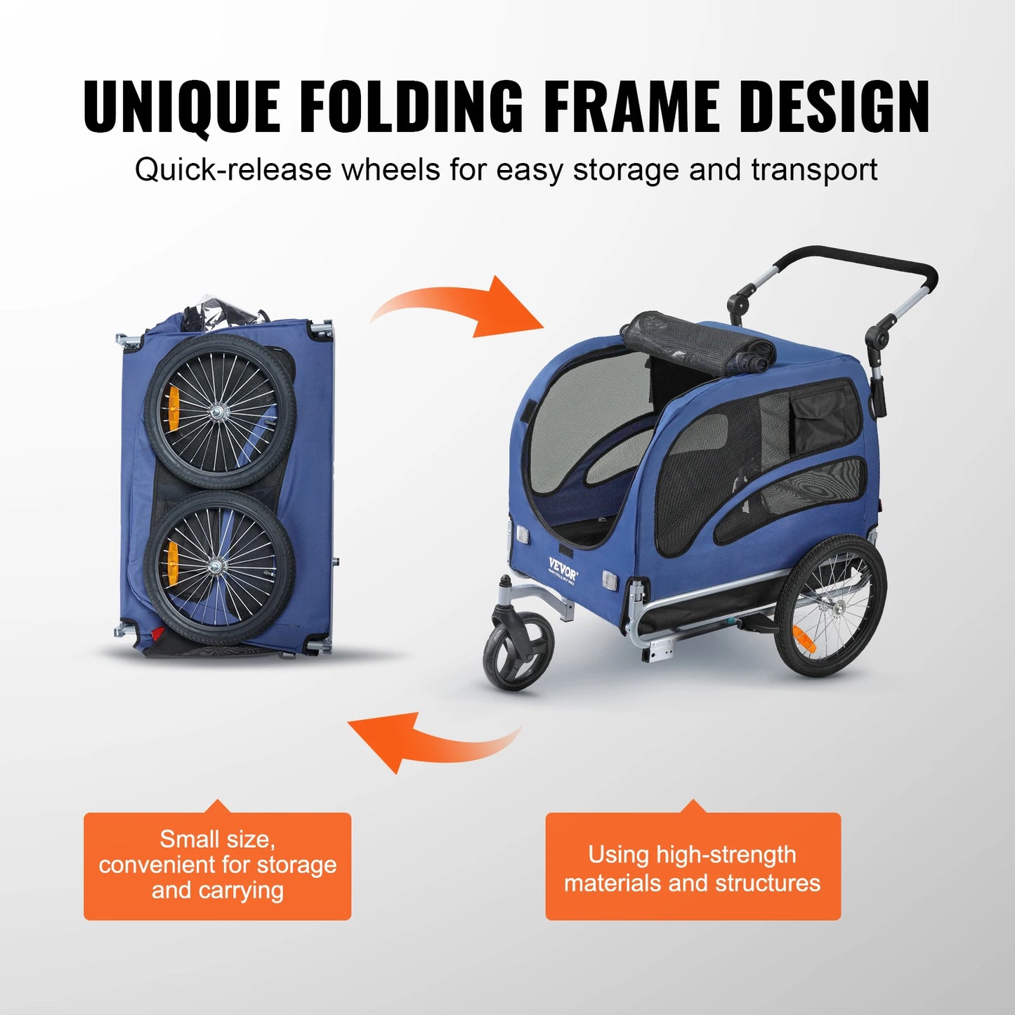 VEVOR2-in-1 Pet Stroller Cart/Bicycle Carrier