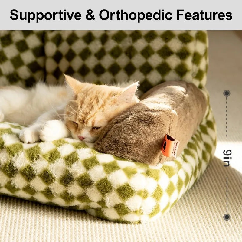 Washable Cat Beds for Medium Small Dogs & Cats up to 25 lbs