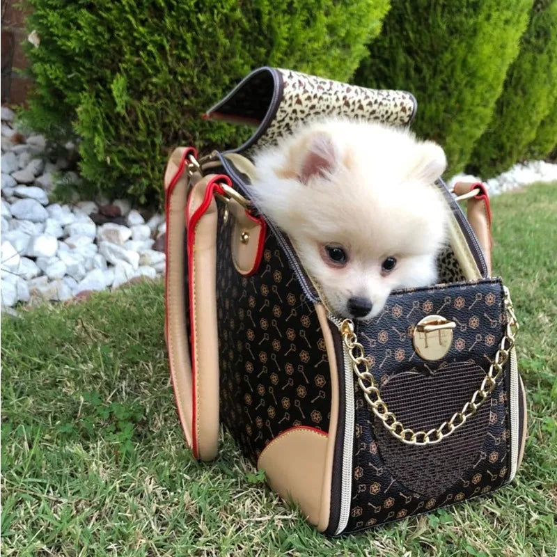 Luxury Small Pet Carrier, Waterproof Premium PU Leather