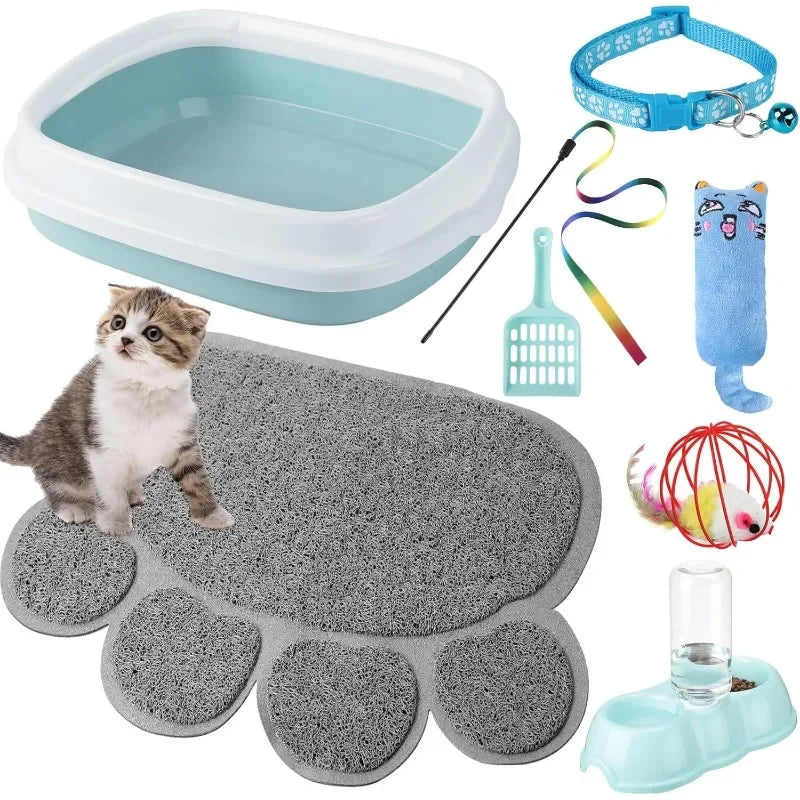 7 Pc Kitten Starter Kit Litter Box