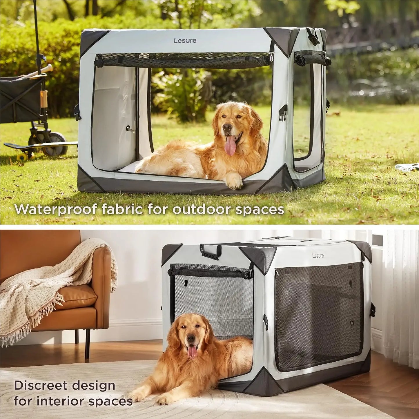 Leisure Collapsible/Portable Dog Travel Crate/Kennel