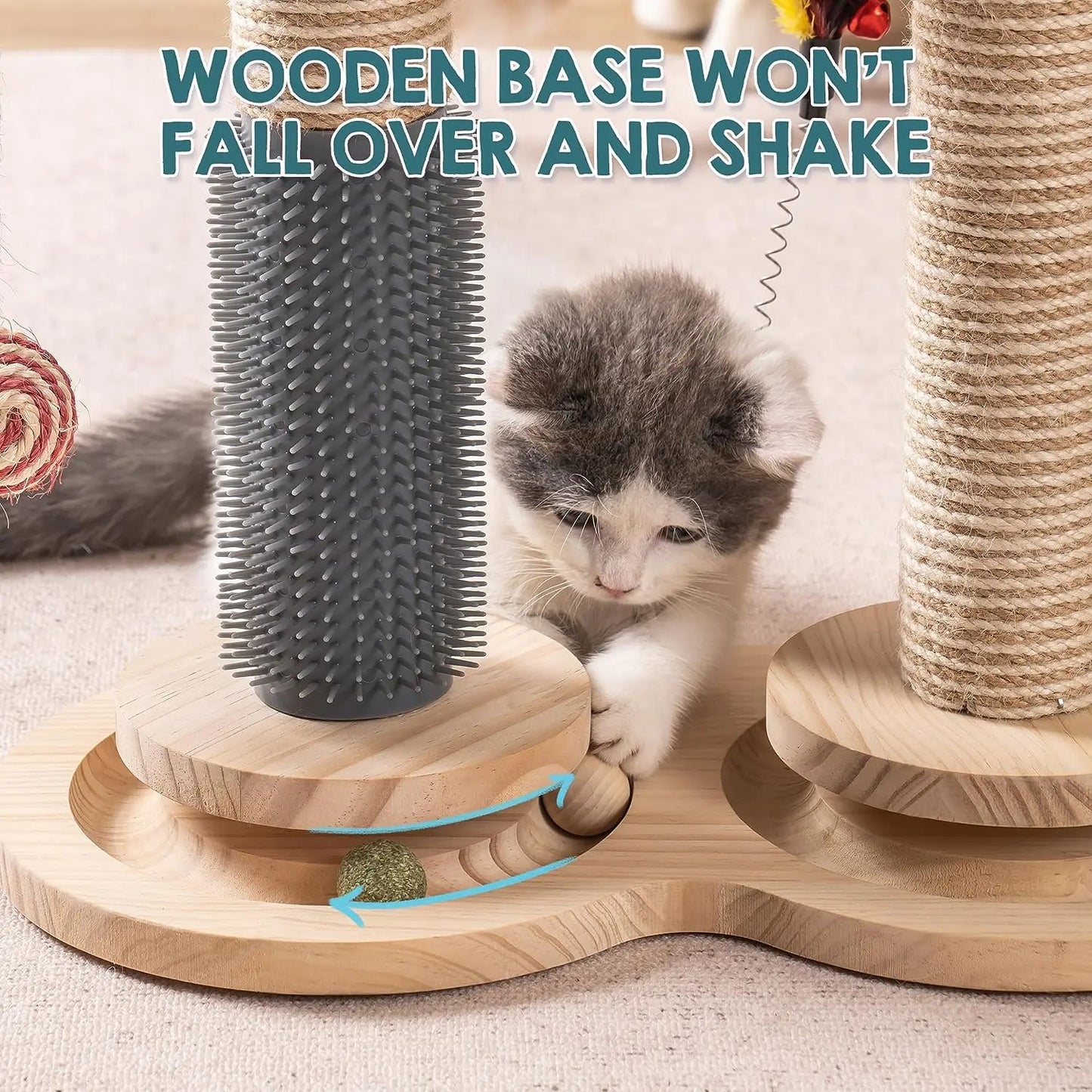 Scratching Post for Indoor Cats with Soft Rabbit Fleece Perch