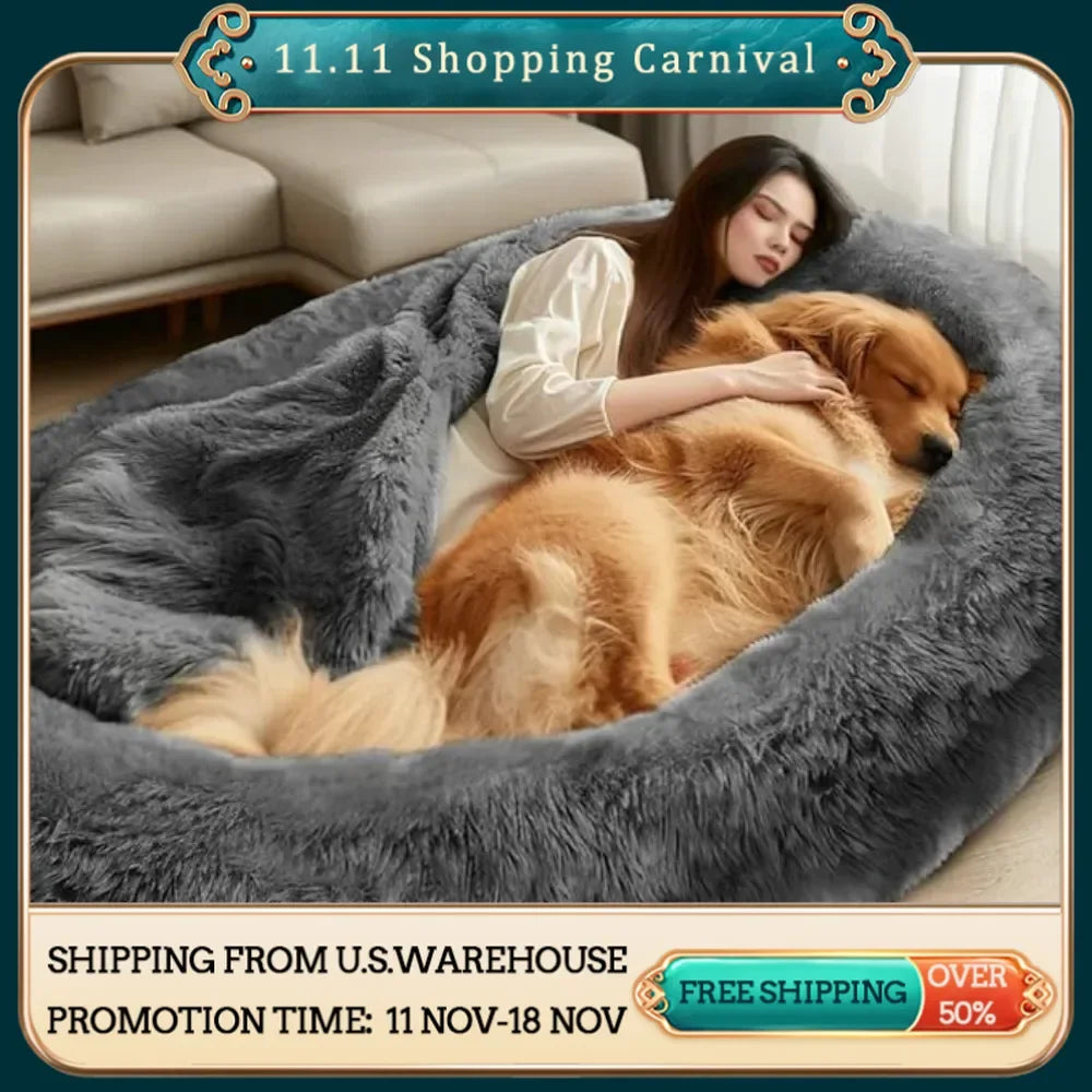 72"x48"x11"  Human/Dog Bed With Soft Blanket