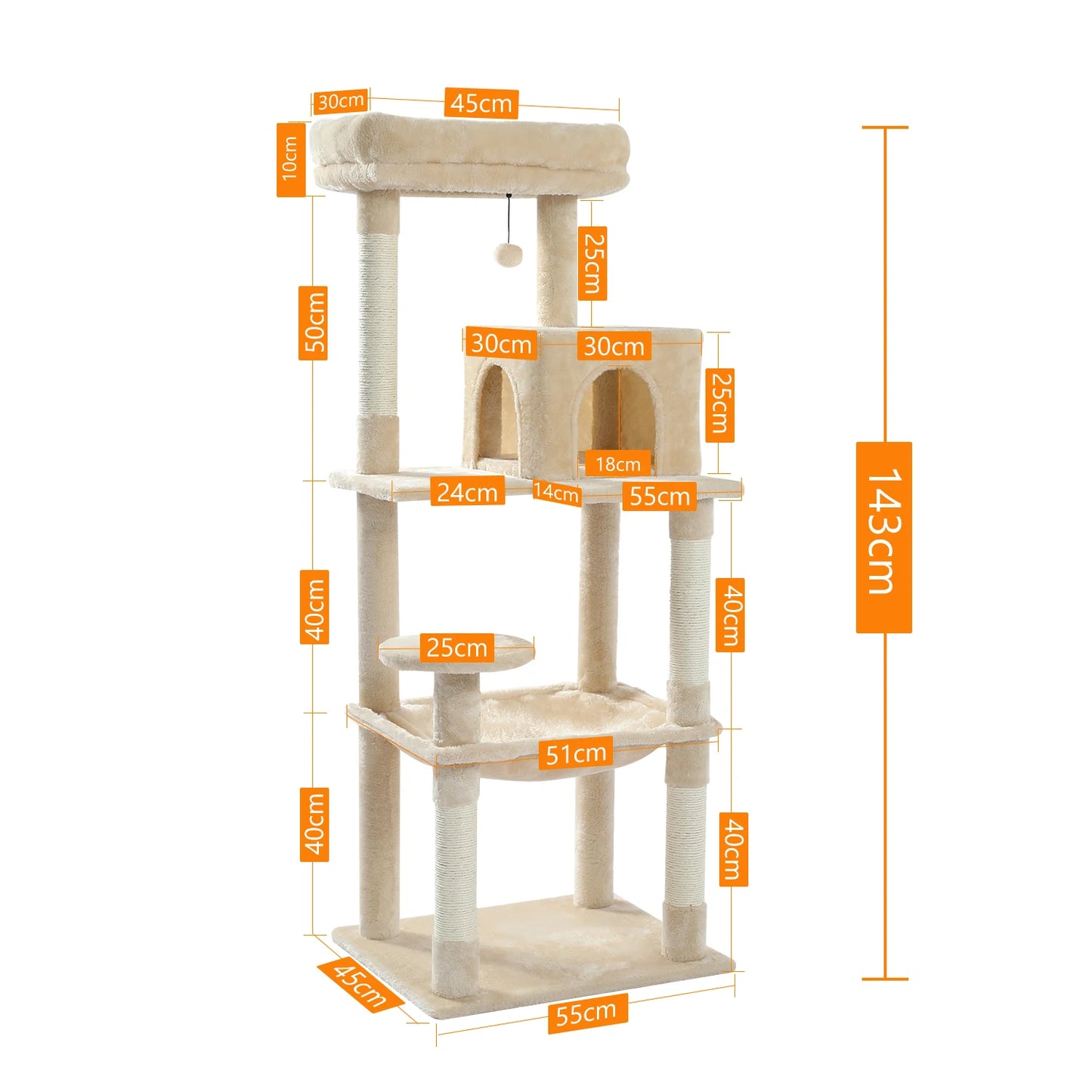 Cat Tree/Tower for Indoor Cats 5-Levels