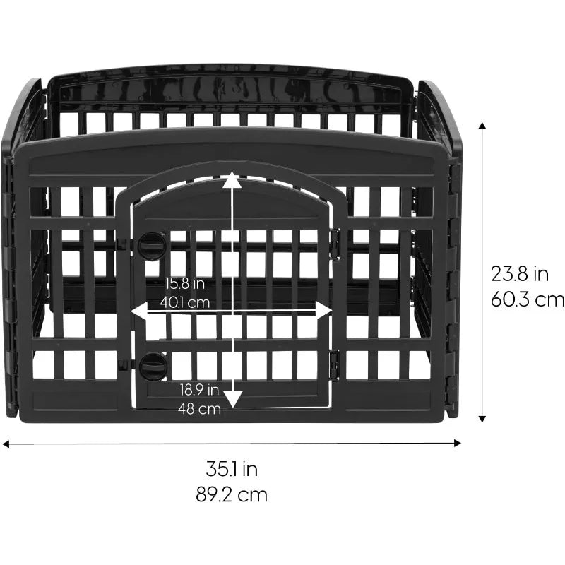 Puppy Playpen, 4-Panel 24" W/Door, Puppy Fences, Indoor/Outdoor